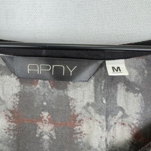 APNY 100% Silk Dress Womens Medium Black Geometric Whimsigoth Fairy Grunge Soft - Picture 9 of 12
